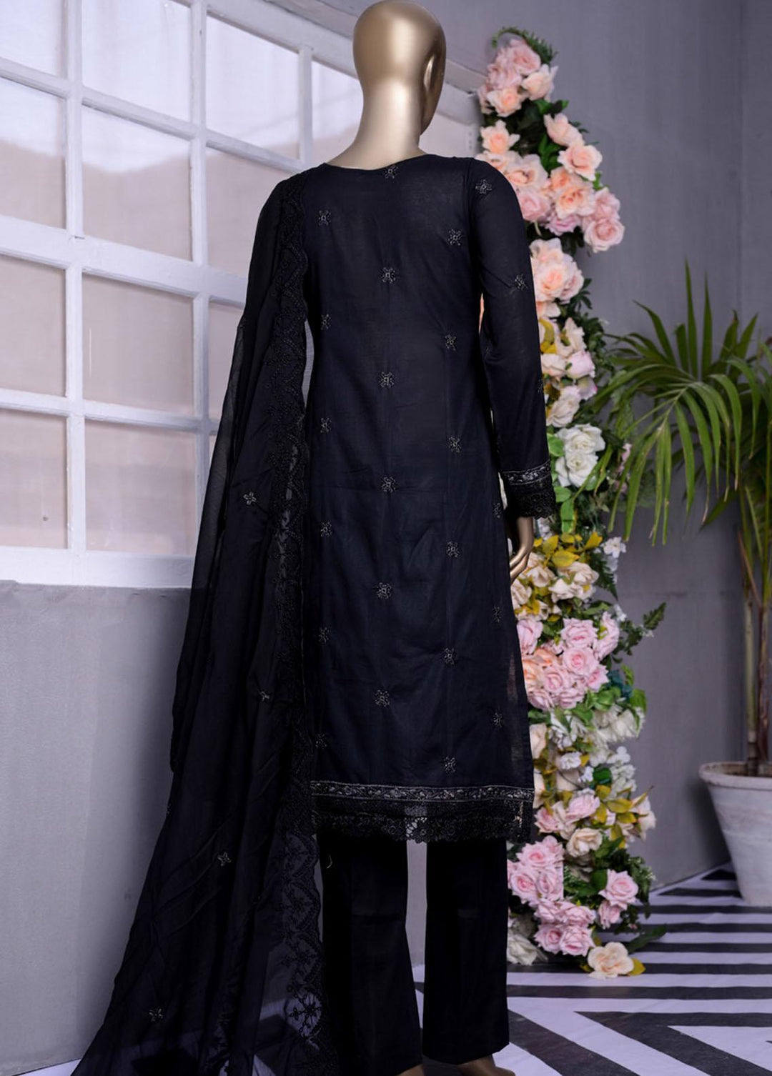 Florentine By MTF Embroidered Lawn Suits Unstitched 3 Piece MTF22BW 06 - Black & White Collection