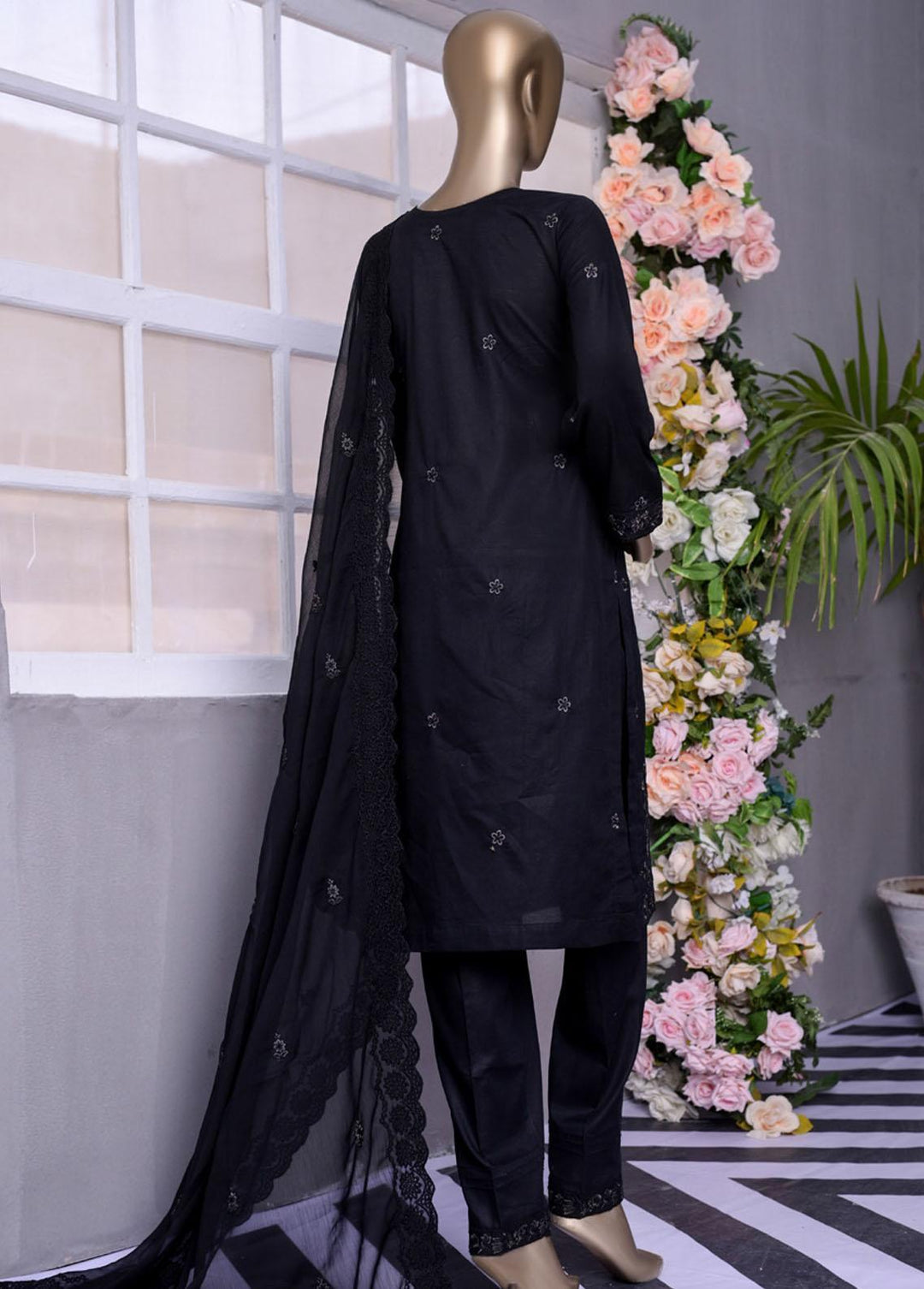 Florentine By MTF Embroidered Lawn Suits Unstitched 3 Piece MTF22BW 07 - Black & White Collection