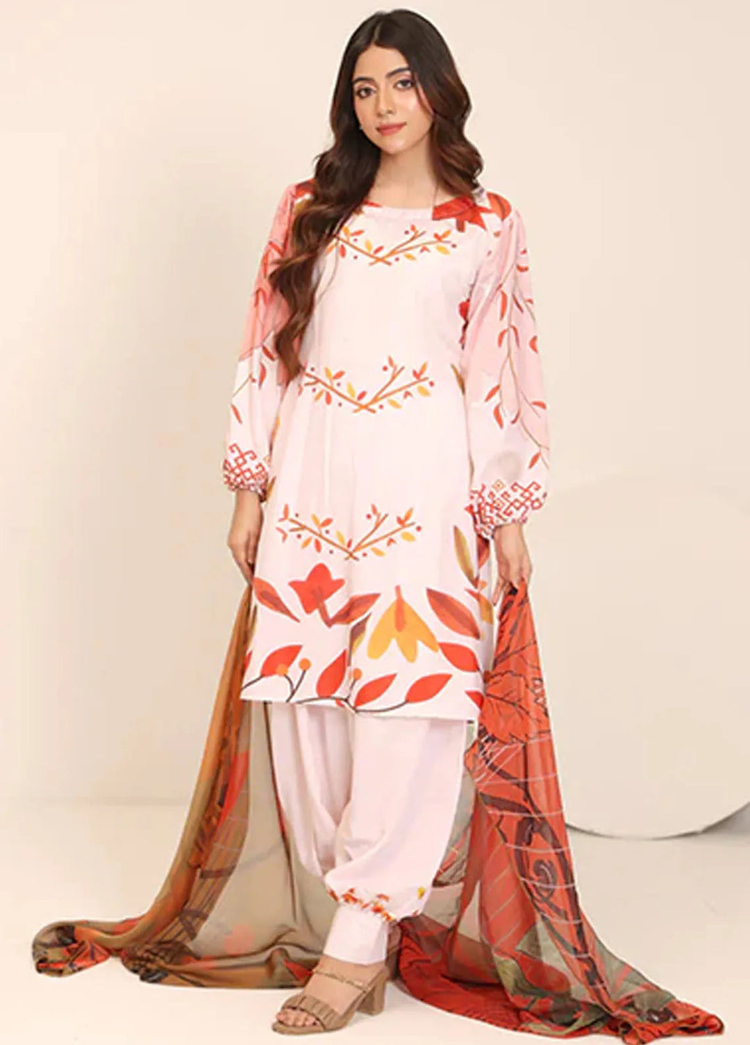 Floret by Nazmina Pret Printed Lawn 3 Piece Suit LD-17 Blushing Horizon