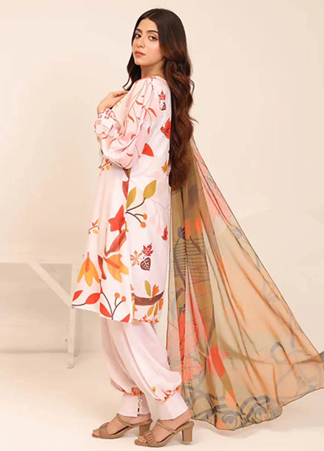 Floret by Nazmina Pret Printed Lawn 3 Piece Suit LD-17 Blushing Horizon