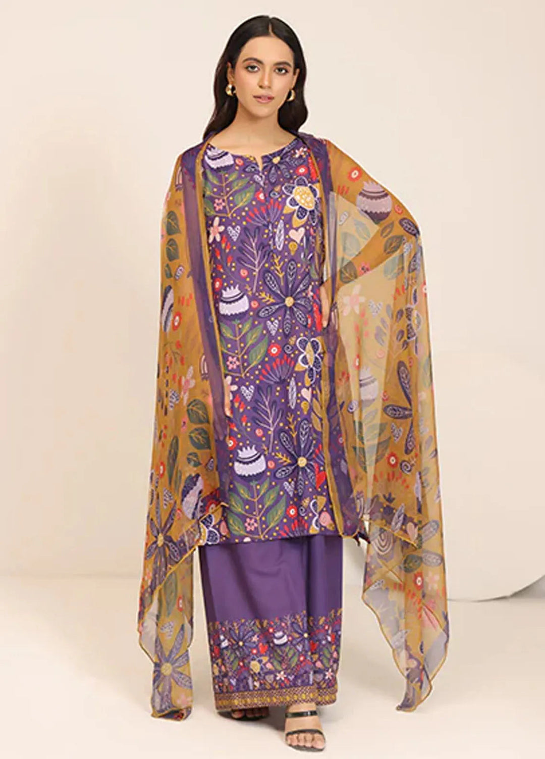 Floret by Nazmina Pret Printed Lawn 3 Piece Suit LD-20 Tropical Mirage