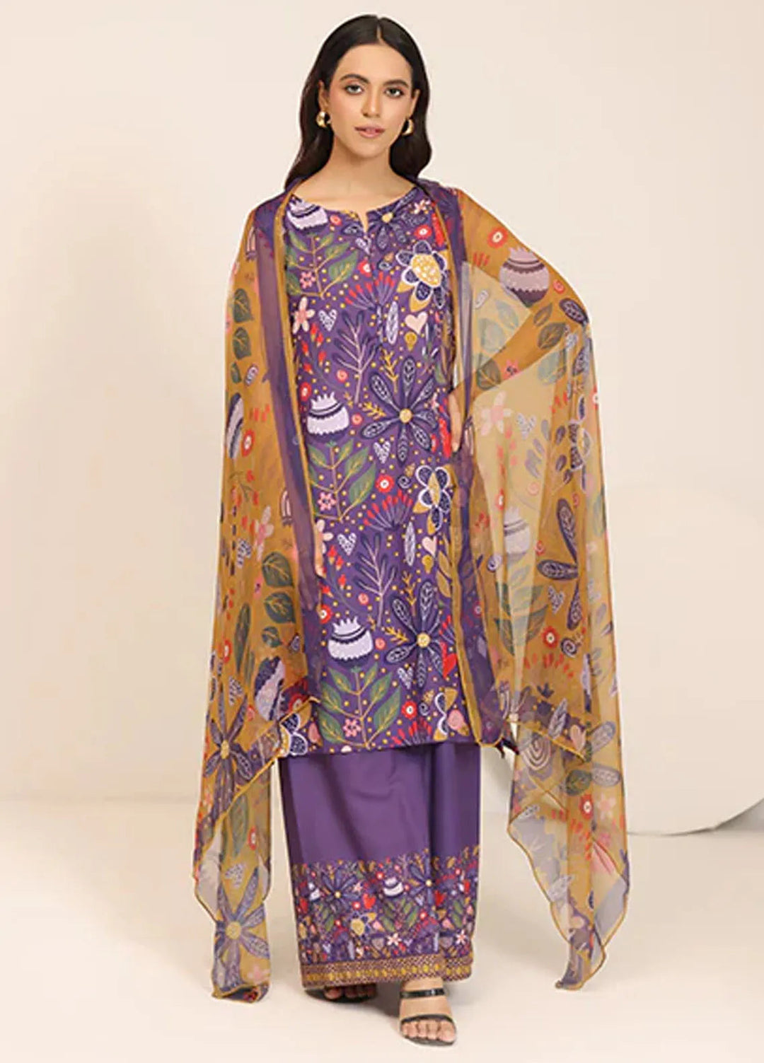 Floret by Nazmina Printed Lawn Suit Unstitched 3 Piece LD-20 Tropical Mirage - Summer Collection