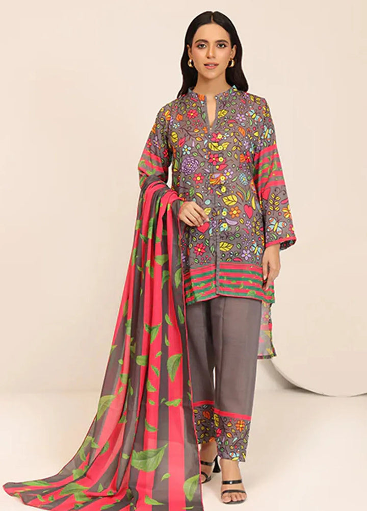 Floret by Nazmina Printed Lawn Suit Unstitched 3 Piece LD-22 Moonlit Petal - Summer Collection