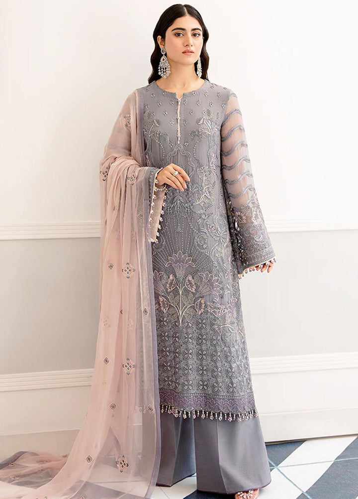 Flossie Embroidered Chiffon Suits Unstitched 3 Piece FS23EU S-1103 Grisacea Motif - Festive Collection