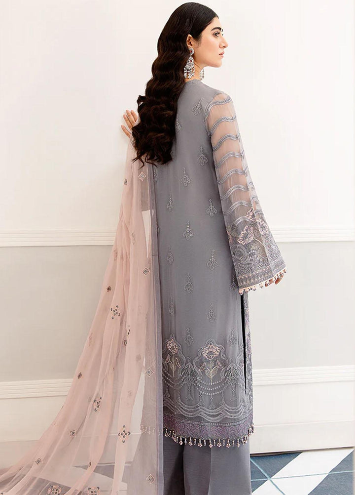 Flossie Embroidered Chiffon Suits Unstitched 3 Piece FS23EU S-1103 Grisacea Motif - Festive Collection
