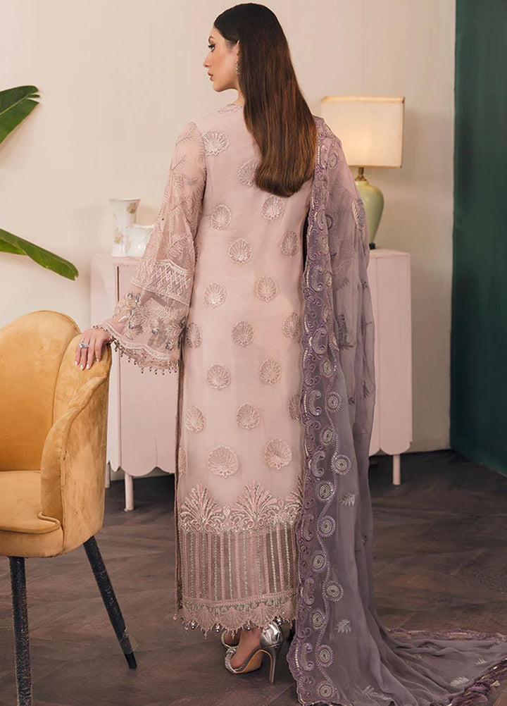 Flossie Embroidered Chiffon Suits Unstitched 3 Piece FS23EX FE-508 Fuchsia Pink - Festive Collection