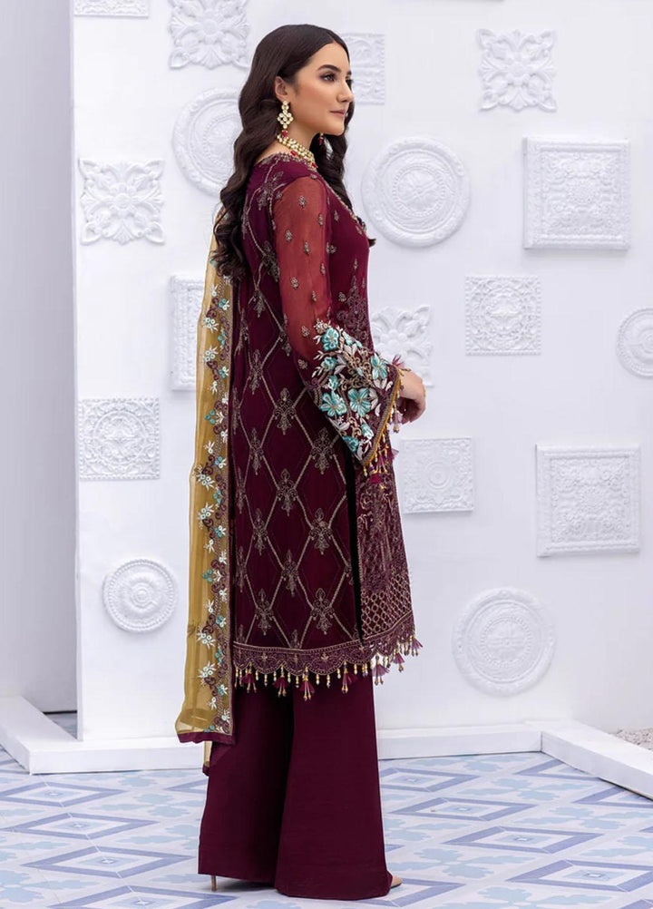 Flossie Embroidered Chiffon Suits Unstitched 3 Piece ANDORRA - Luxury Collection