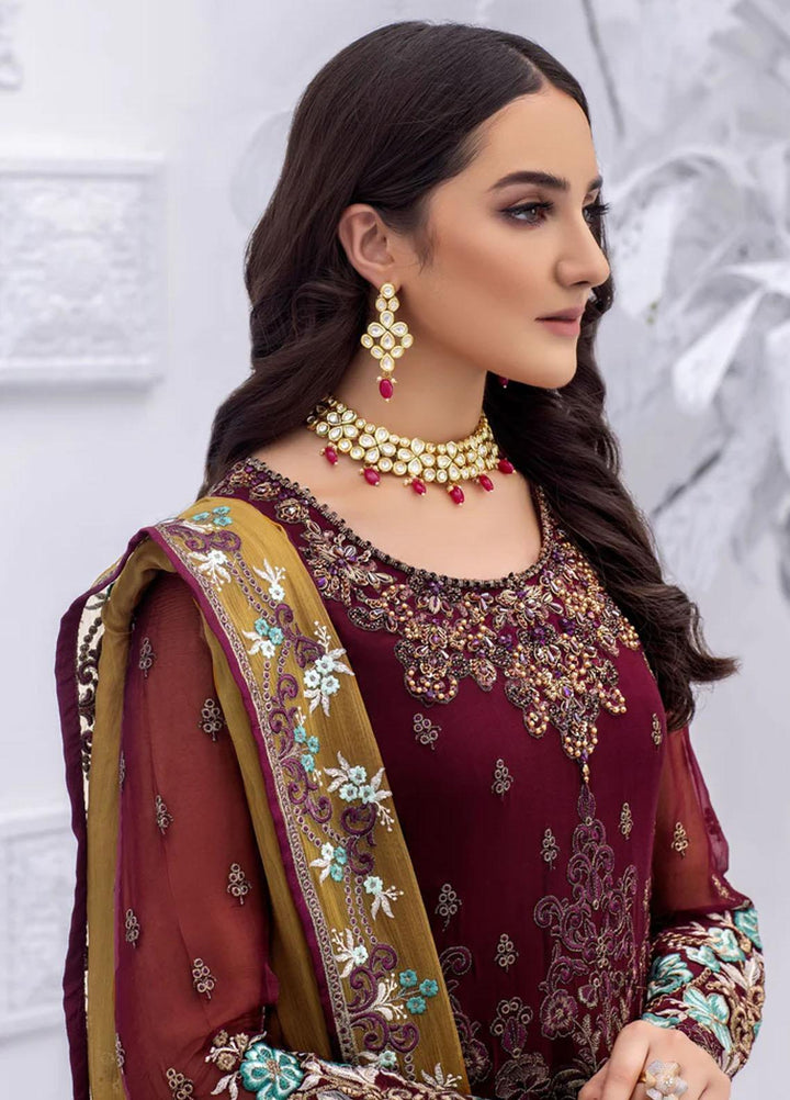 Flossie Embroidered Chiffon Suits Unstitched 3 Piece ANDORRA - Luxury Collection