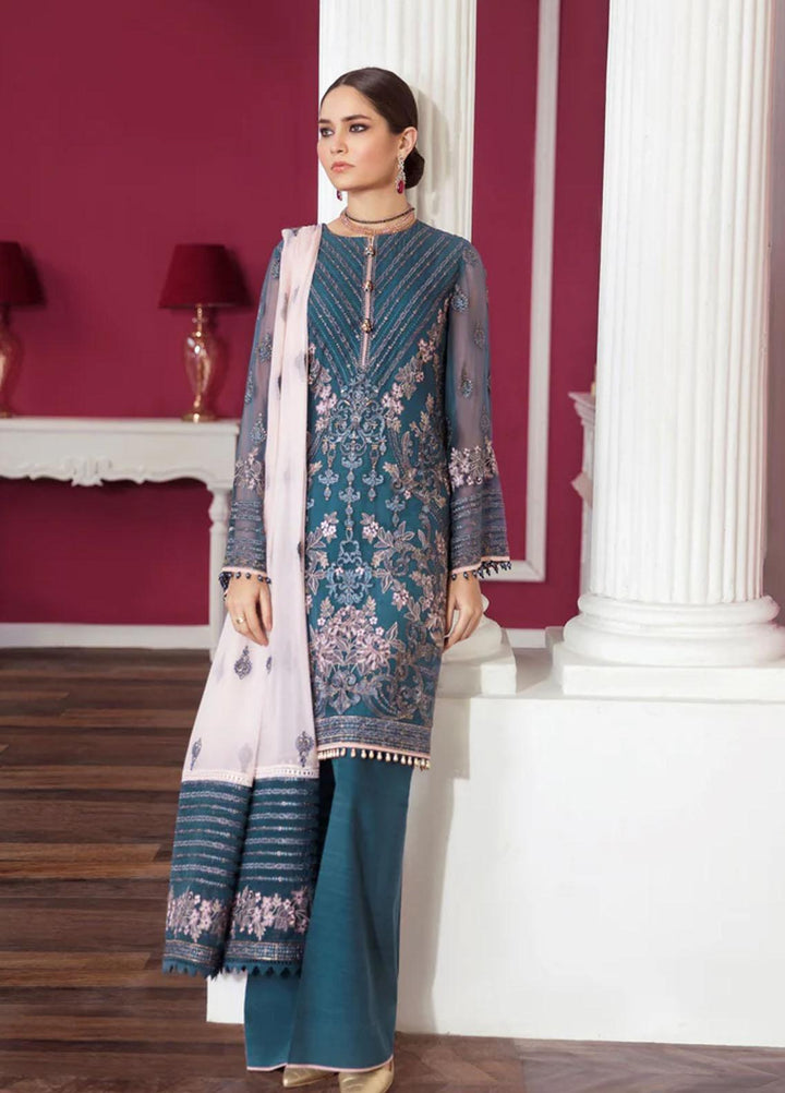 Flossie Embroidered Chiffon Suits Unstitched 3 Piece AQUARIUS - Luxury Collection