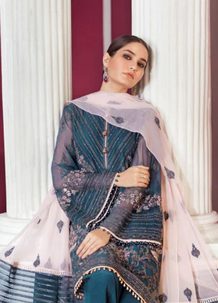 Flossie Embroidered Chiffon Suits Unstitched 3 Piece AQUARIUS - Luxury Collection