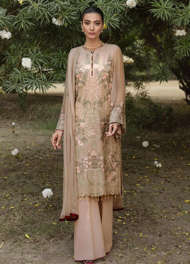 Flossie Embroidered Chiffon Suits Unstitched 3 Piece BISCOTI - Luxury Collection