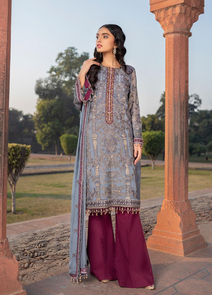 Flossie Embroidered Chiffon Suits Unstitched 3 Piece DELPH - Luxury Collection