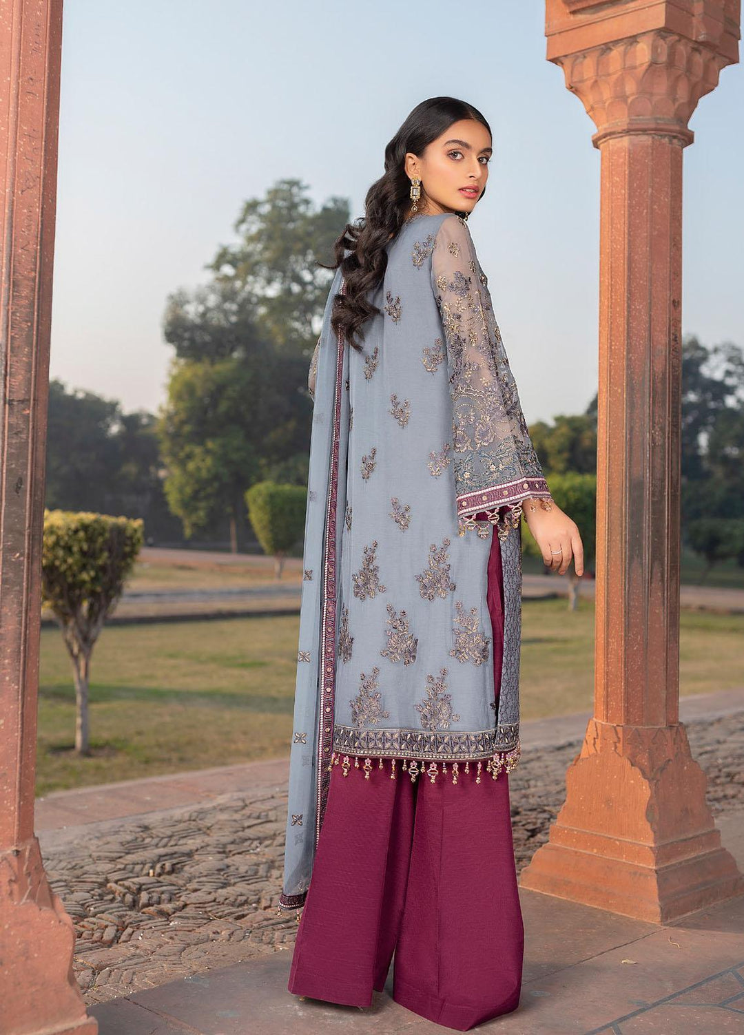 Flossie Embroidered Chiffon Suits Unstitched 3 Piece DELPH - Luxury Collection