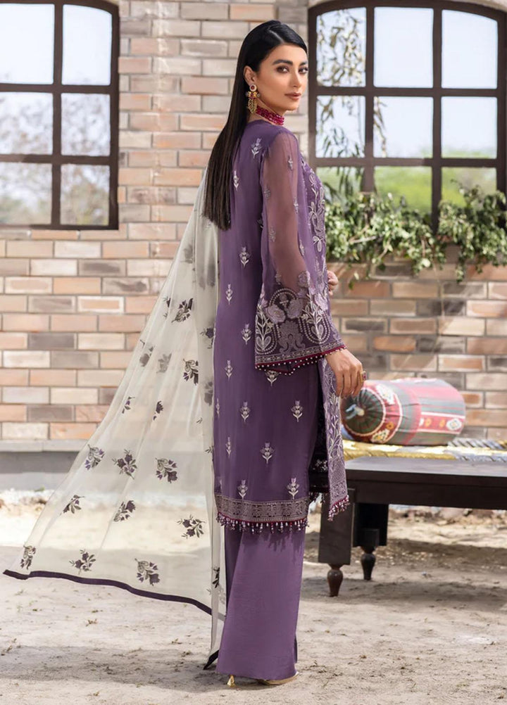 Flossie Embroidered Chiffon Suits Unstitched 3 Piece DEWBERRY - Luxury Collection