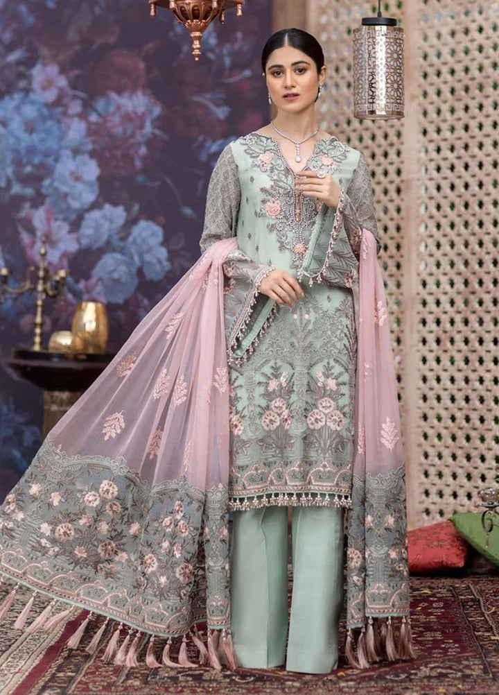 Flossie Embroidered Chiffon Suits Unstitched 3 Piece FLUER DOUCE - Luxury Collection