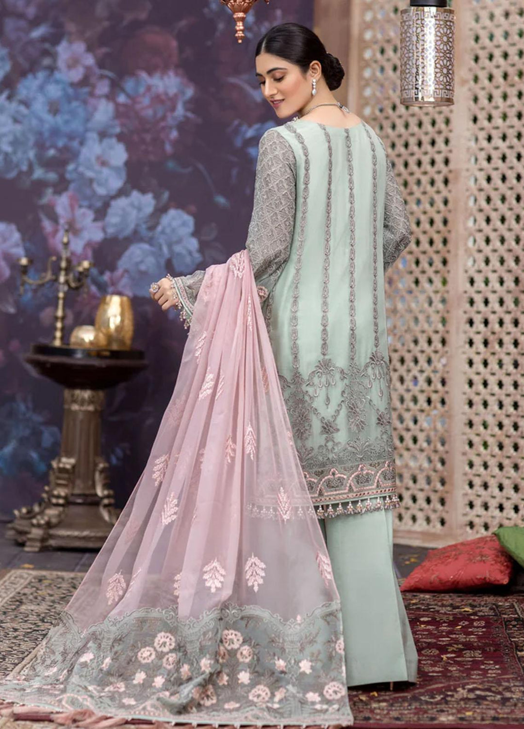 Flossie Embroidered Chiffon Suits Unstitched 3 Piece FLUER DOUCE - Luxury Collection