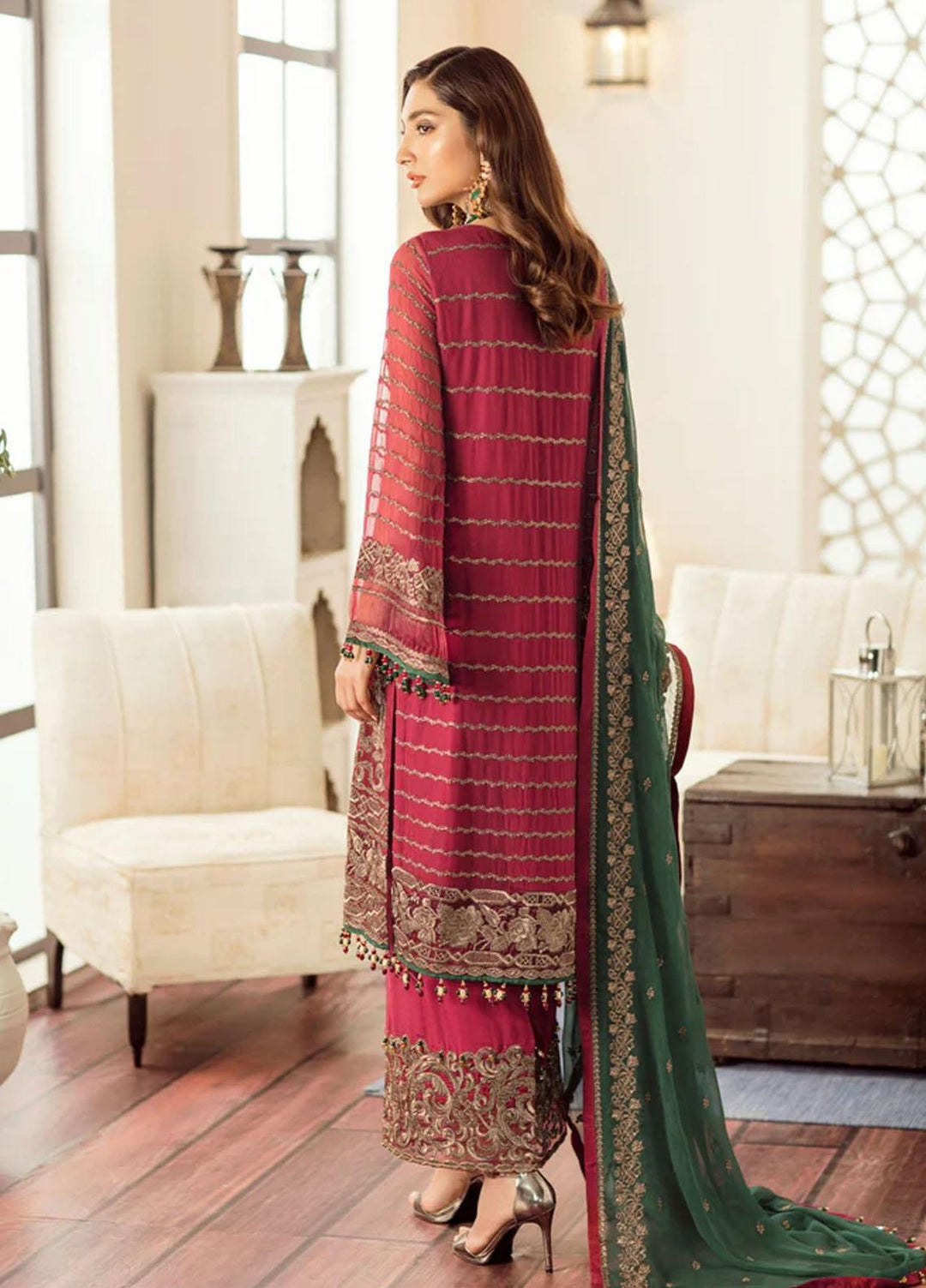 Flossie Embroidered Chiffon Suits Unstitched 3 Piece GRANDIOSE - Luxury Collection