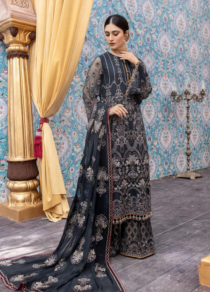 Flossie Embroidered Chiffon Suits Unstitched 3 Piece GRIS ELEGANTE - Luxury Collection