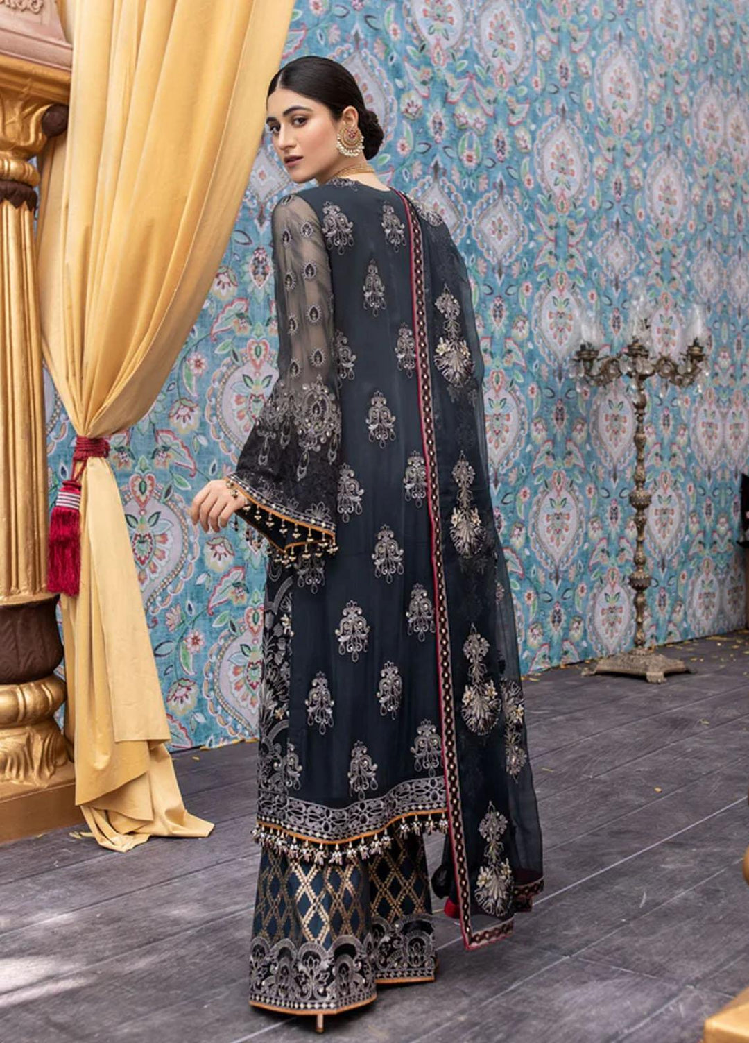 Flossie Embroidered Chiffon Suits Unstitched 3 Piece GRIS ELEGANTE - Luxury Collection