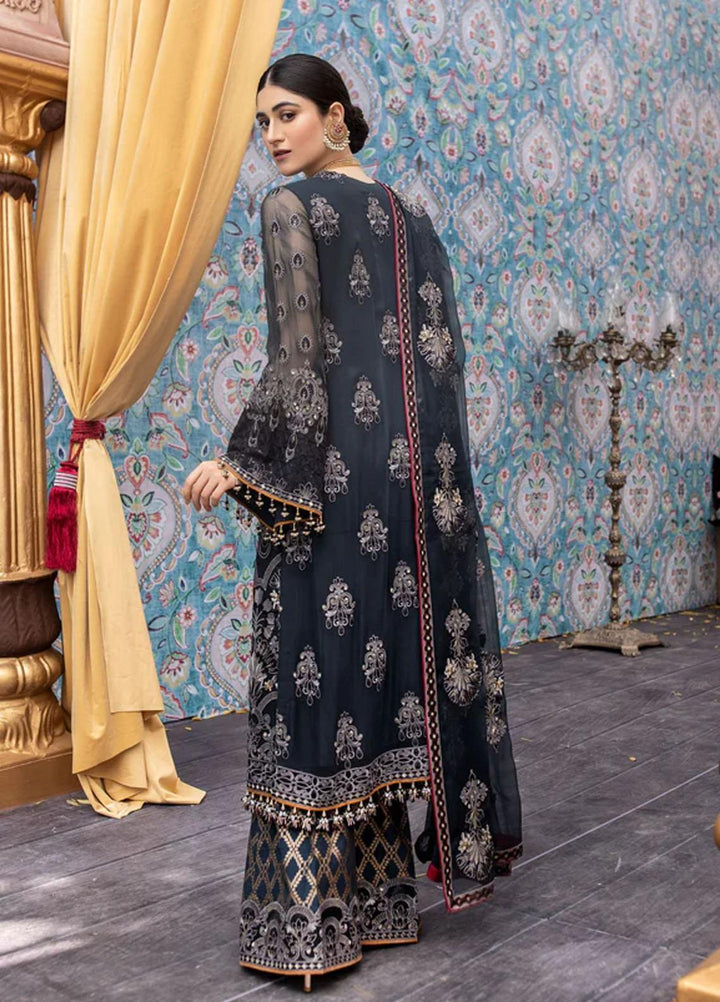 Flossie Embroidered Chiffon Suits Unstitched 3 Piece GRIS ELEGANTE - Luxury Collection