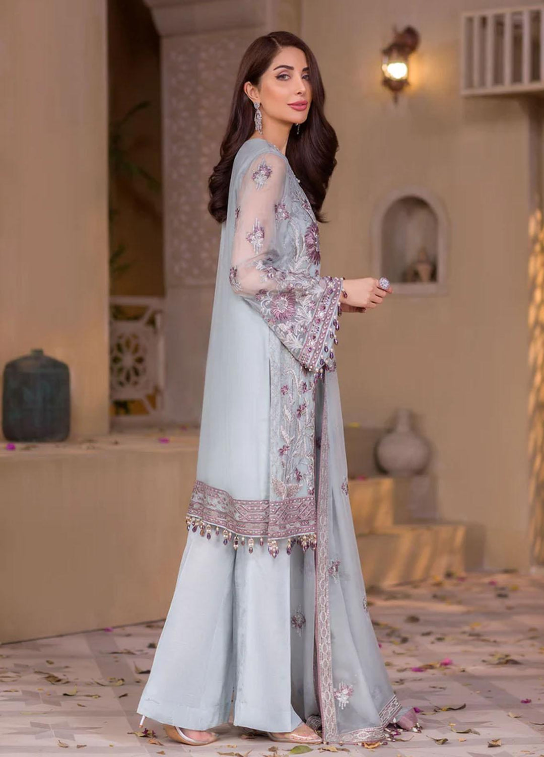 Flossie Embroidered Chiffon Suits Unstitched 3 Piece MORENCI - Luxury Collection