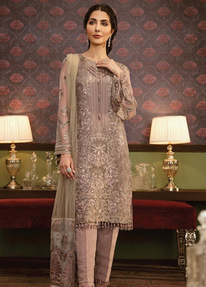 Flossie Embroidered Chiffon Suits Unstitched 3 Piece NOIR - Luxury Collection