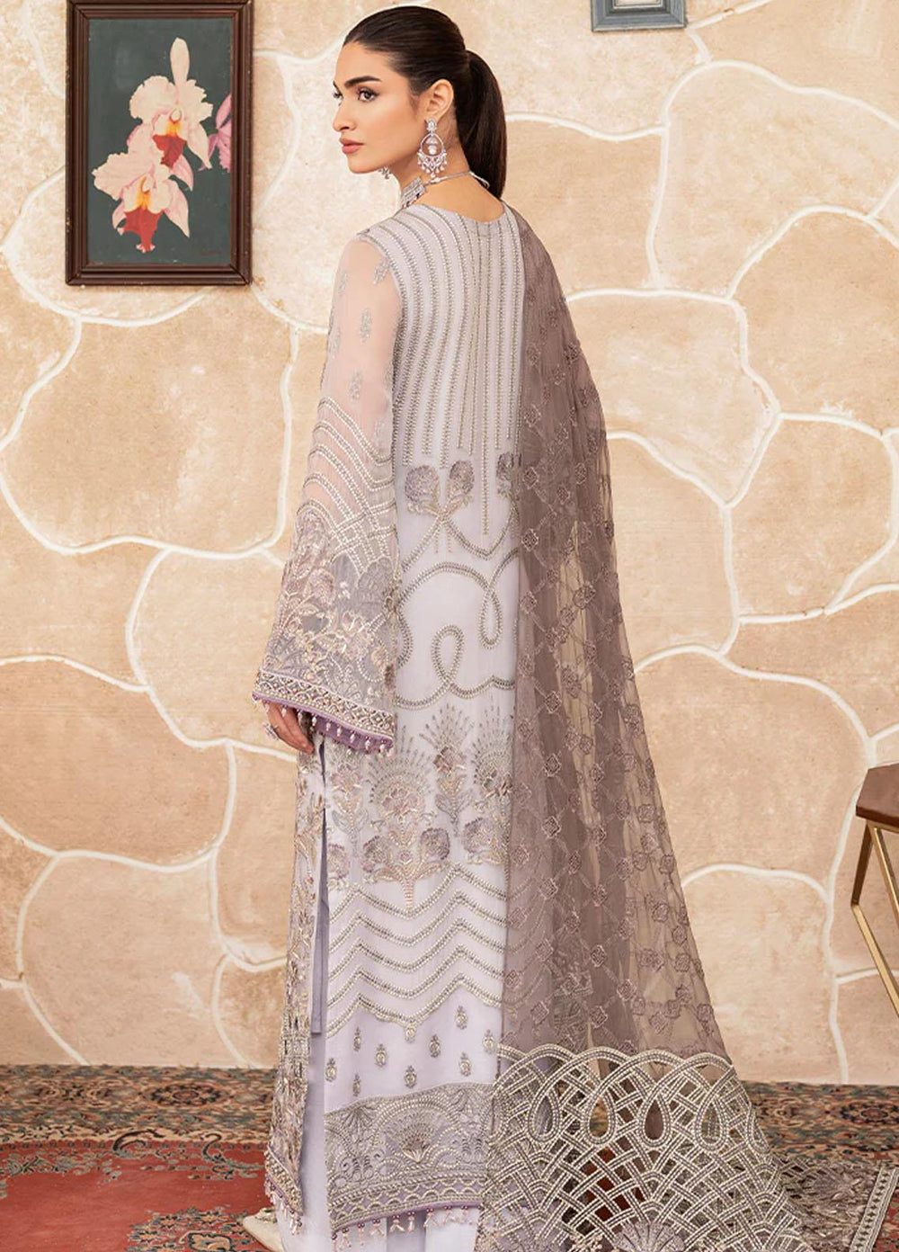 Flossie Embroidered Chiffon Suits Unstitched 3 Piece PASTEL GARB - Luxury Collection