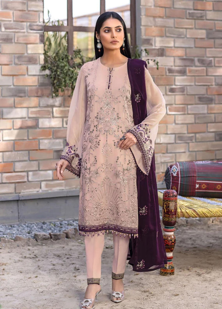 Flossie Embroidered Chiffon Suits Unstitched 3 Piece PINKESQUE - Luxury Collection