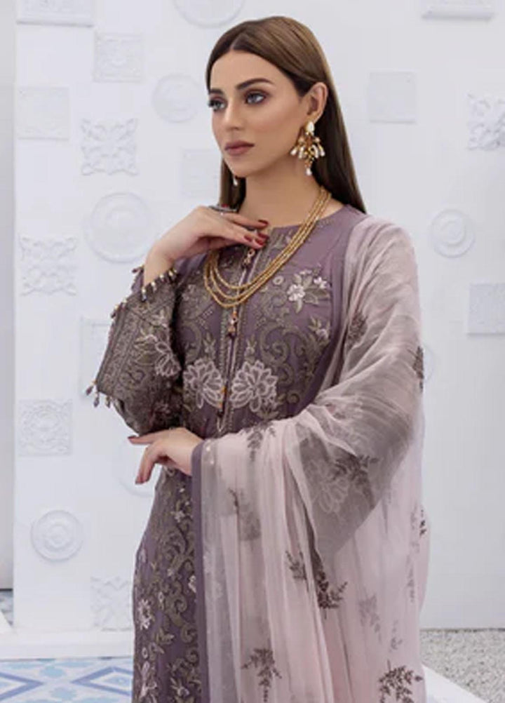 Flossie Embroidered Chiffon Suits Unstitched 3 Piece ROAN ROUGE - Luxury Collection