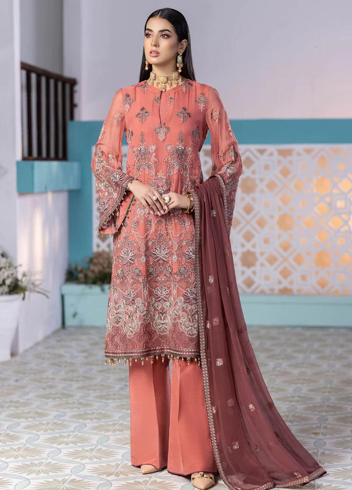 Flossie Embroidered Chiffon Suits Unstitched 3 Piece ROSE VALE - Luxury Collection
