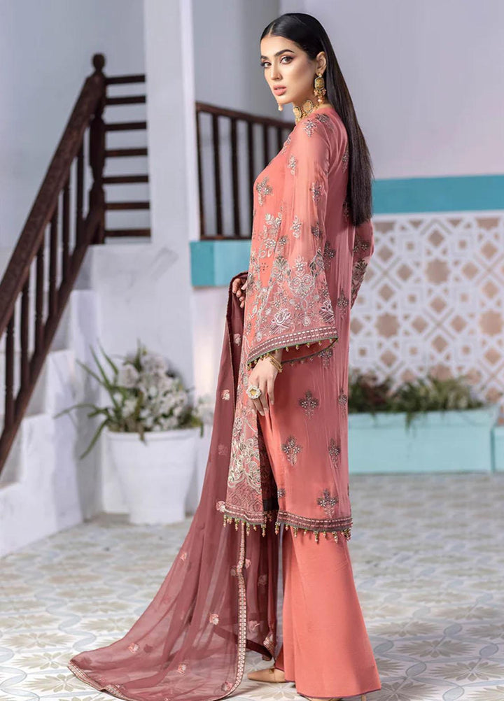 Flossie Embroidered Chiffon Suits Unstitched 3 Piece ROSE VALE - Luxury Collection