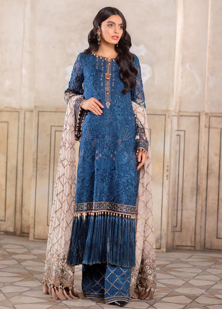 Flossie Embroidered Chiffon Suits Unstitched 3 Piece ROUGE - Luxury Collection