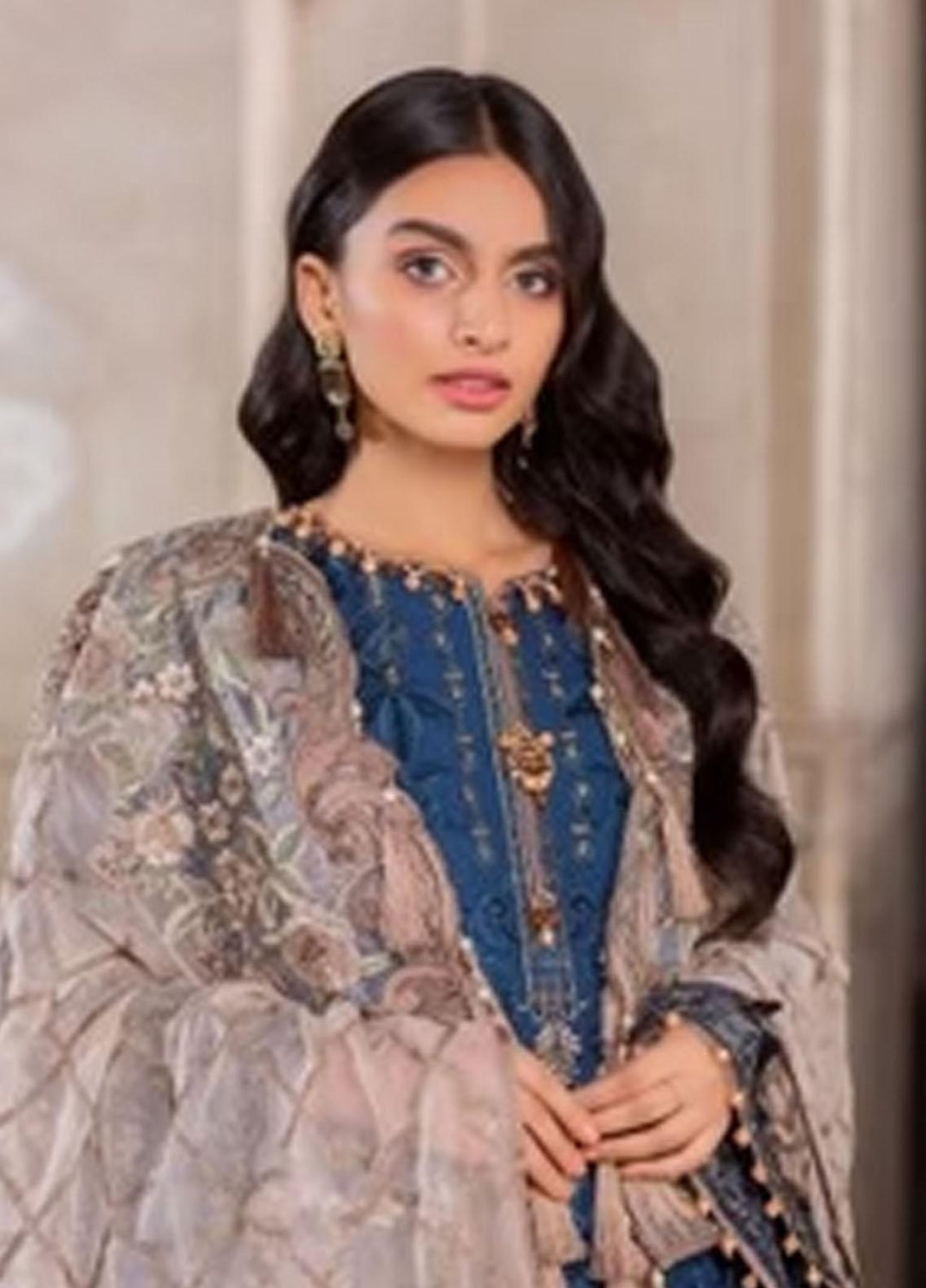 Flossie Embroidered Chiffon Suits Unstitched 3 Piece ROUGE - Luxury Collection