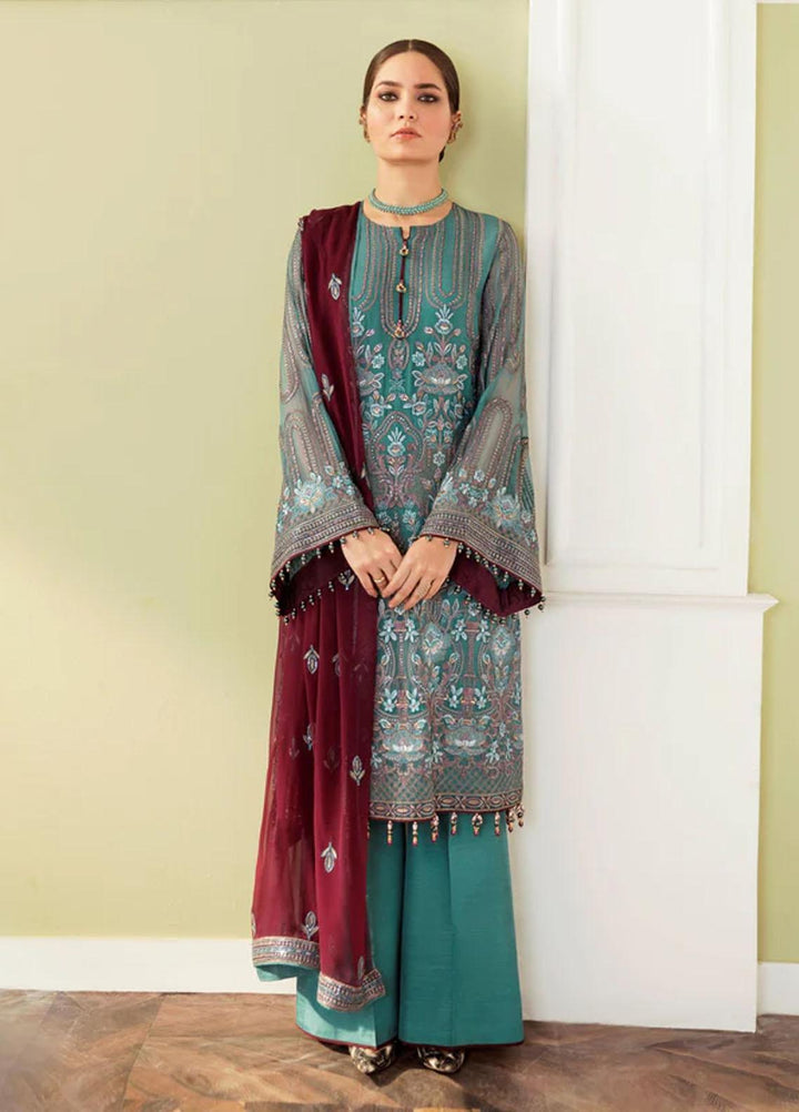 Flossie Embroidered Chiffon Suits Unstitched 3 Piece SLUSHY - Luxury Collection