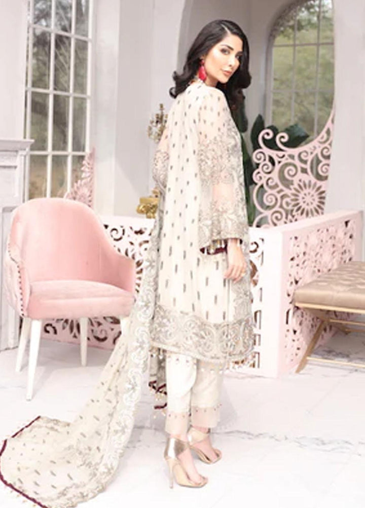 Flossie Embroidered Chiffon Suits Unstitched 3 Piece THE GOLD VERONA - Luxury Collection