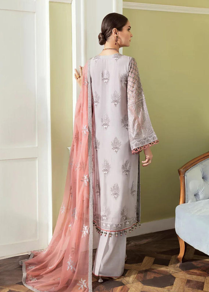 Flossie Embroidered Chiffon Suits Unstitched 3 Piece VAPOROUS GRAY - Luxury Collection