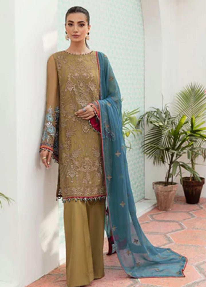 Flossie Embroidered Chiffon Suits Unstitched 3 Piece WILLOW - Luxury Collection