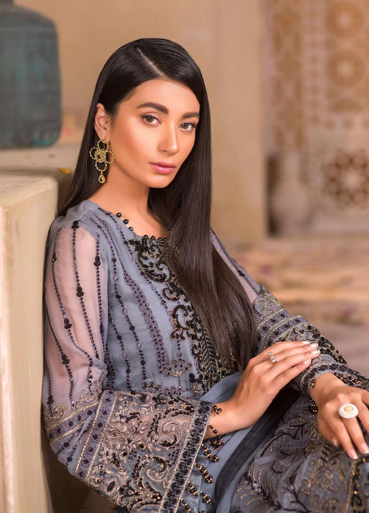 Flossie Embroidered Chiffon Suits Unstitched 3 Piece ZEB - Luxury Collection