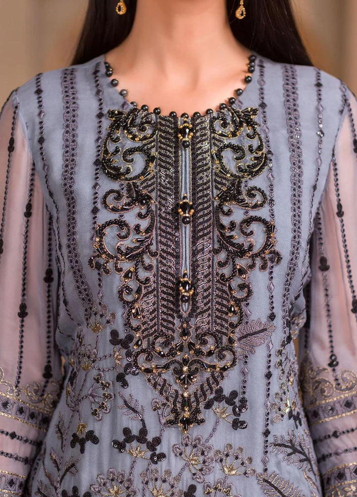 Flossie Embroidered Chiffon Suits Unstitched 3 Piece ZEB - Luxury Collection