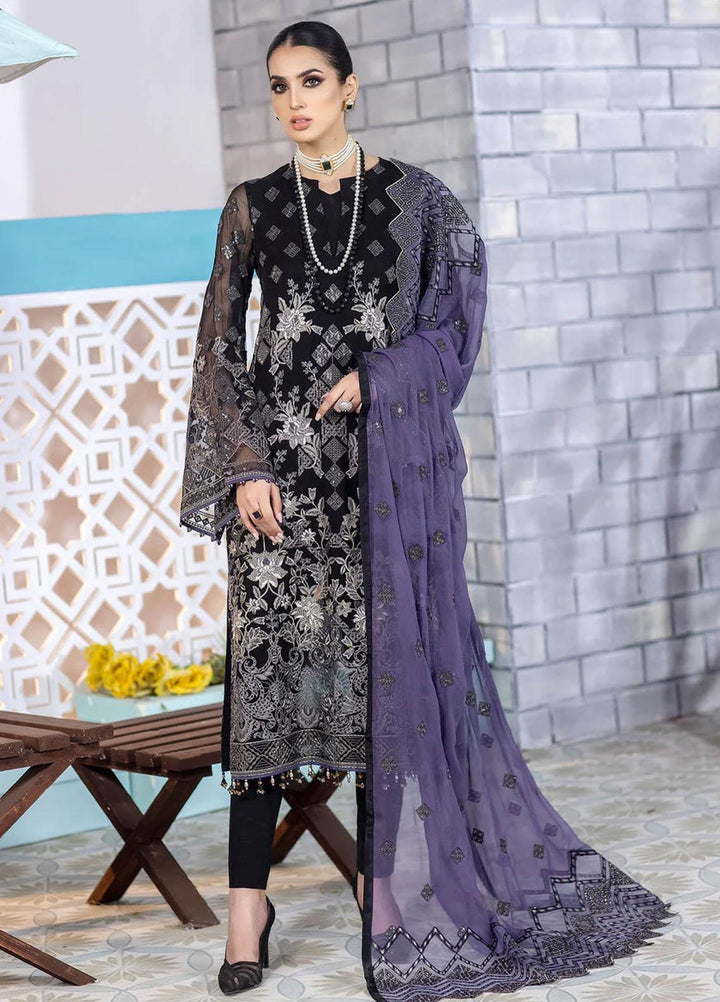 Flossie Embroidered Chiffon Suits Unstitched 3 Piece METERORITE - Luxury Collection