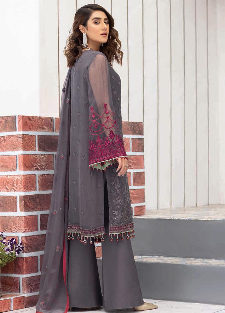 Flossie Embroidered Chiffon Suits Unstitched 3 Piece STROM FRONT - Luxury Collection