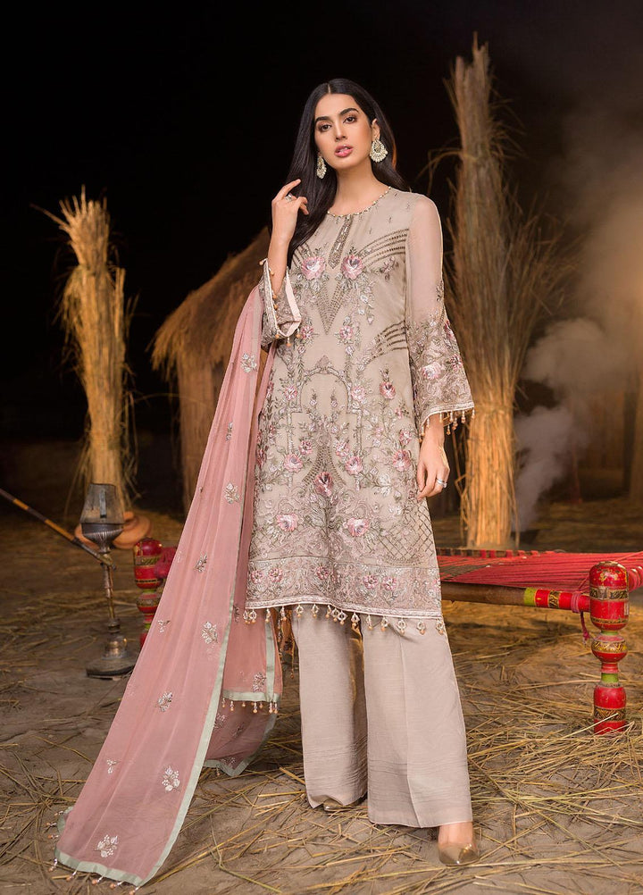 Flossie Embroidered Chiffon Suits Unstitched 3 Piece FLORES - Luxury Collection