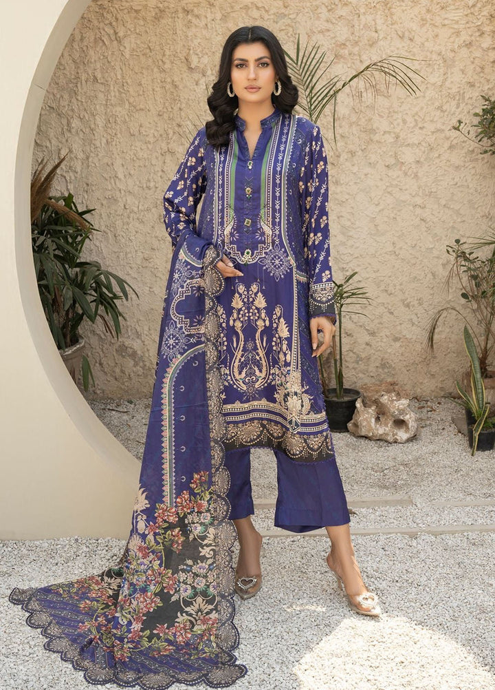 Fluer Prints by Ziara Printed Cambric Suits Unstitched 3 Piece ZI25FP Dinara - Summer Collection