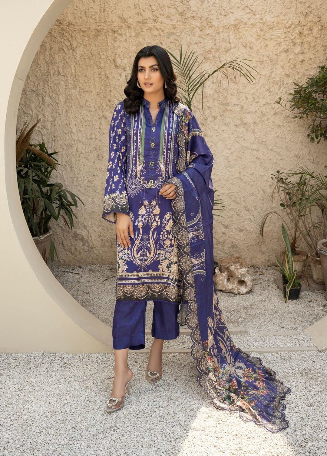Fluer Prints by Ziara Printed Cambric Suits Unstitched 3 Piece ZI25FP Dinara - Summer Collection