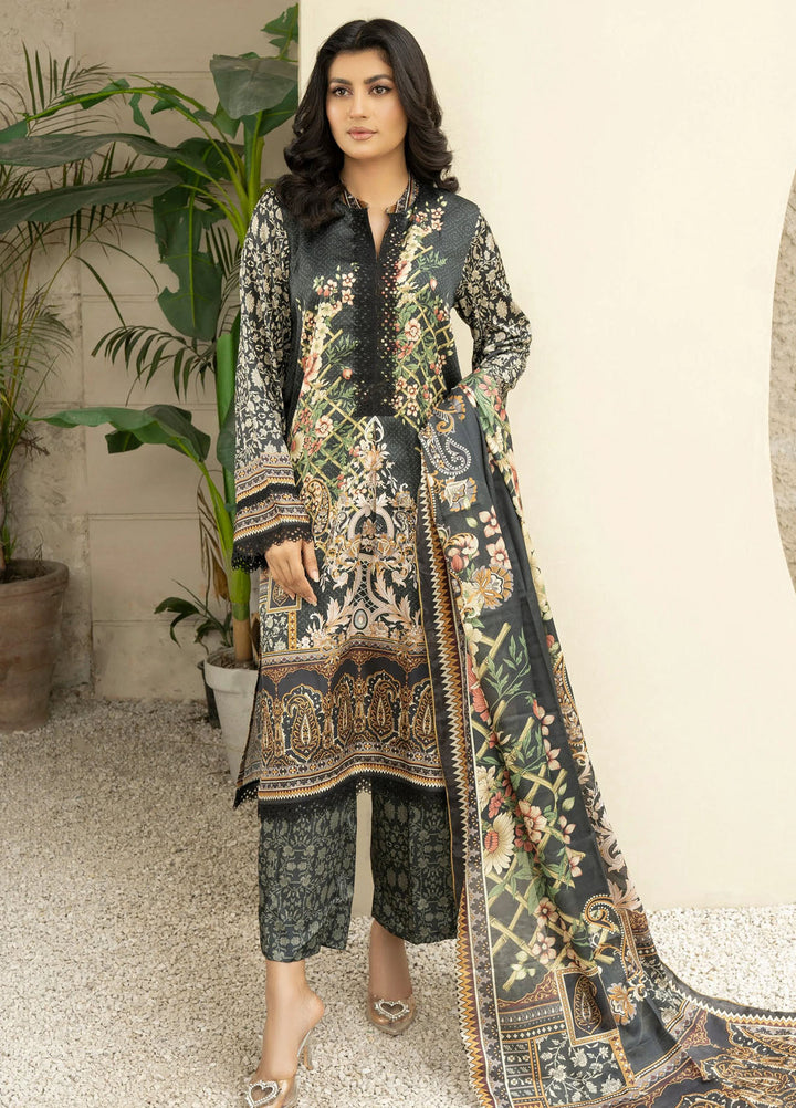 Fluer Prints by Ziara Printed Cambric Suits Unstitched 3 Piece ZI25FP Emerald - Summer Collection