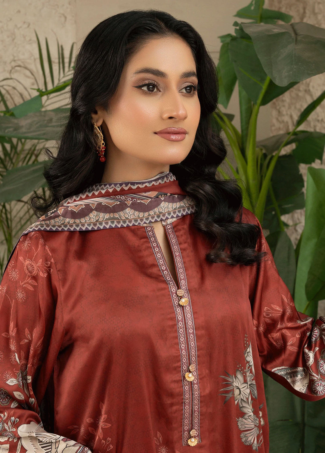 Fluer Prints by Ziara Printed Cambric Suits Unstitched 3 Piece ZI25FP Scarlet - Summer Collection