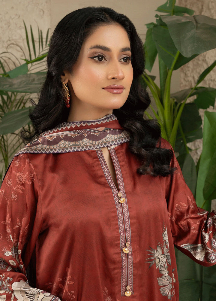 Fluer Prints by Ziara Printed Cambric Suits Unstitched 3 Piece ZI25FP Scarlet - Summer Collection