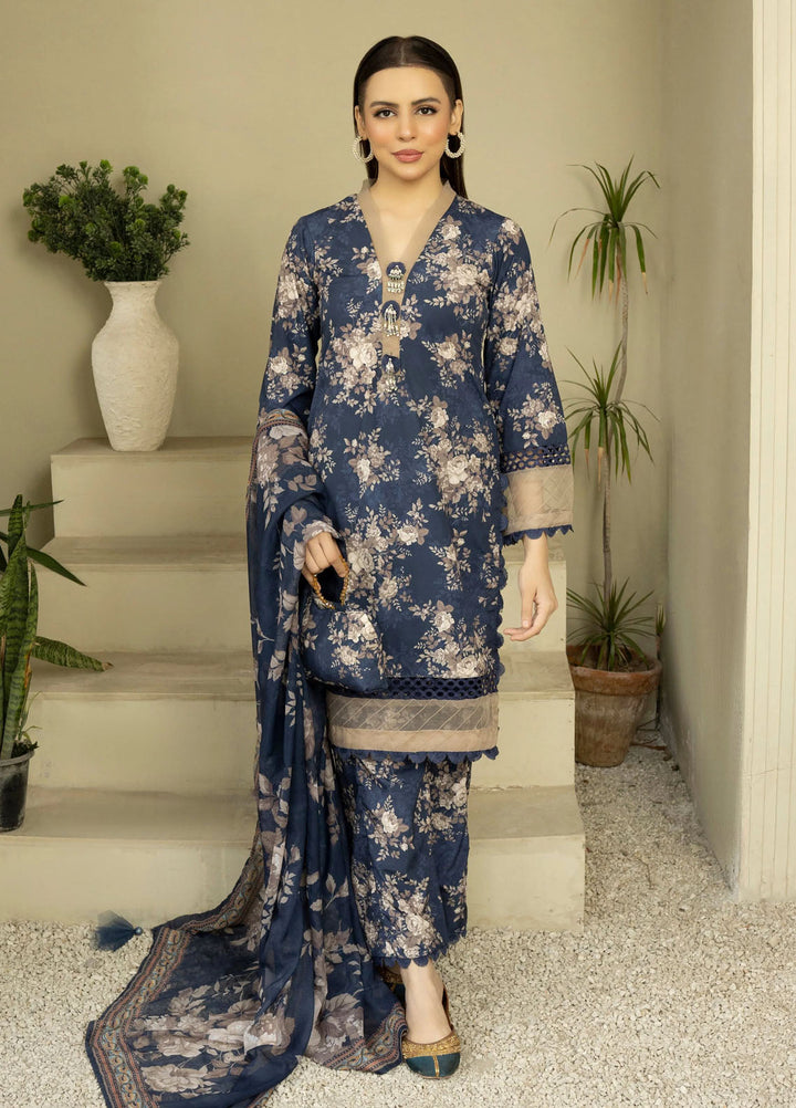 Fluer Prints by Ziara Printed Cambric Suits Unstitched 3 Piece ZI25FP Twilight - Summer Collection