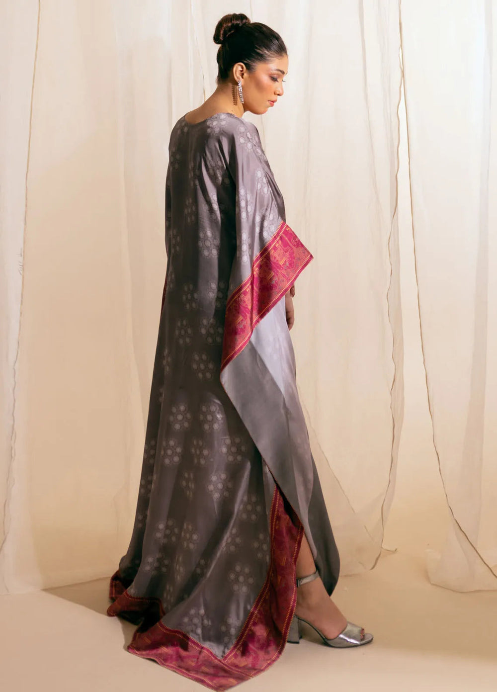 Fozia Khalid Luxury Pret Silk Kaftan Moonlit Kaftan