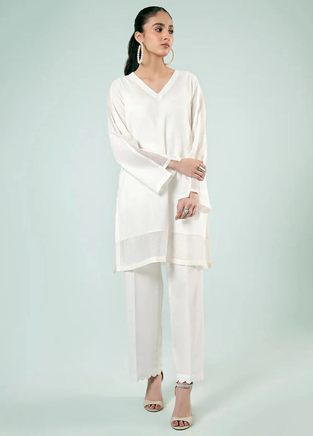 Fozia Khalid Pret Casual Cotton 2 Piece Checkered Set